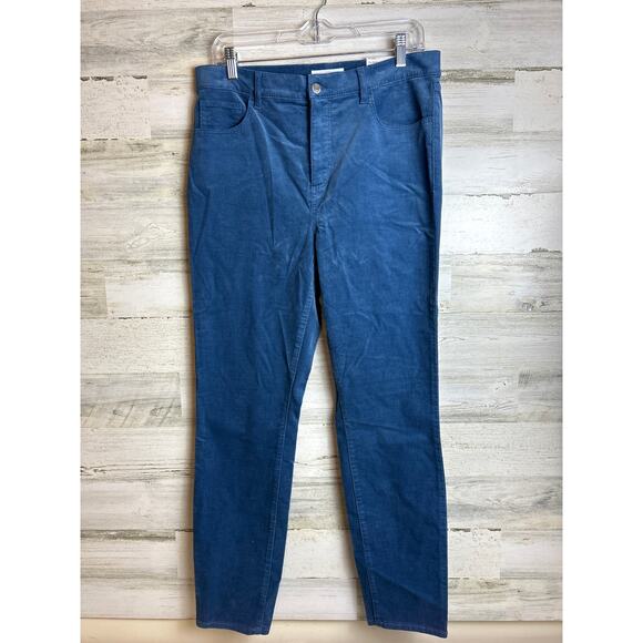 Loft womens 10 the skinny high rise blue lightweight corduroy pants new with tag - Picture 3 of 7
